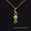 18K Yellow Gold Icy Jadeite Pendant